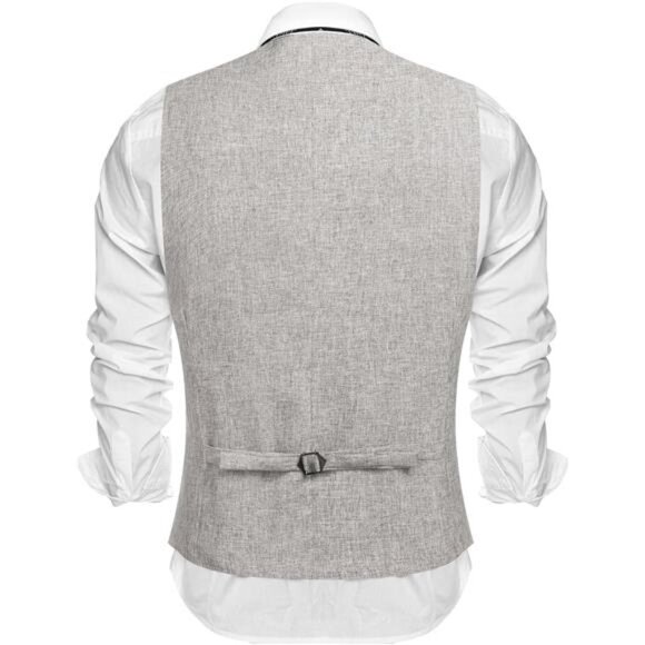 Men's Casual Business Vests Lightweight Waistcoat Slim Fit Suit Vest - Picture 2 of 6